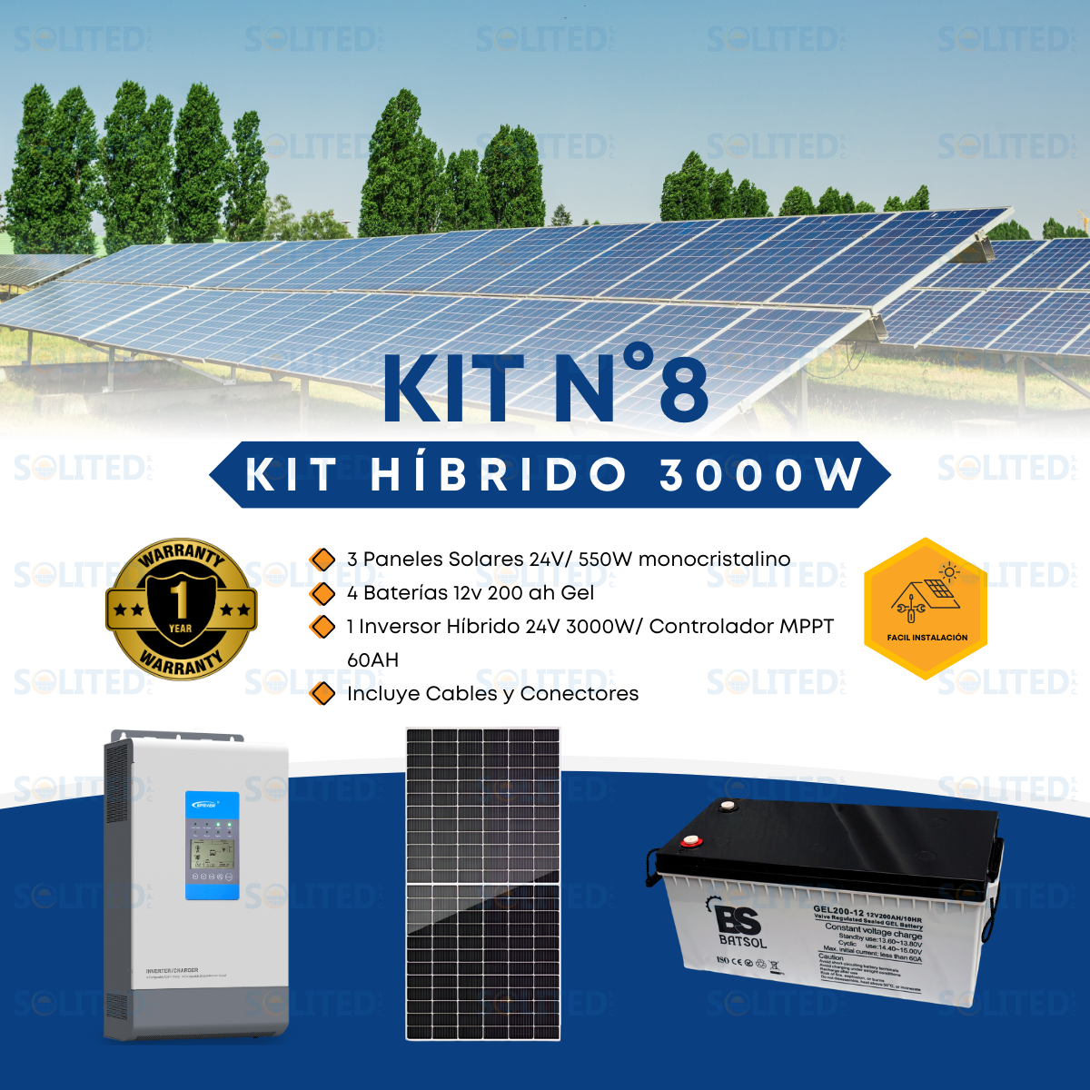 KIT N°8 HÍBRIDO 3000W