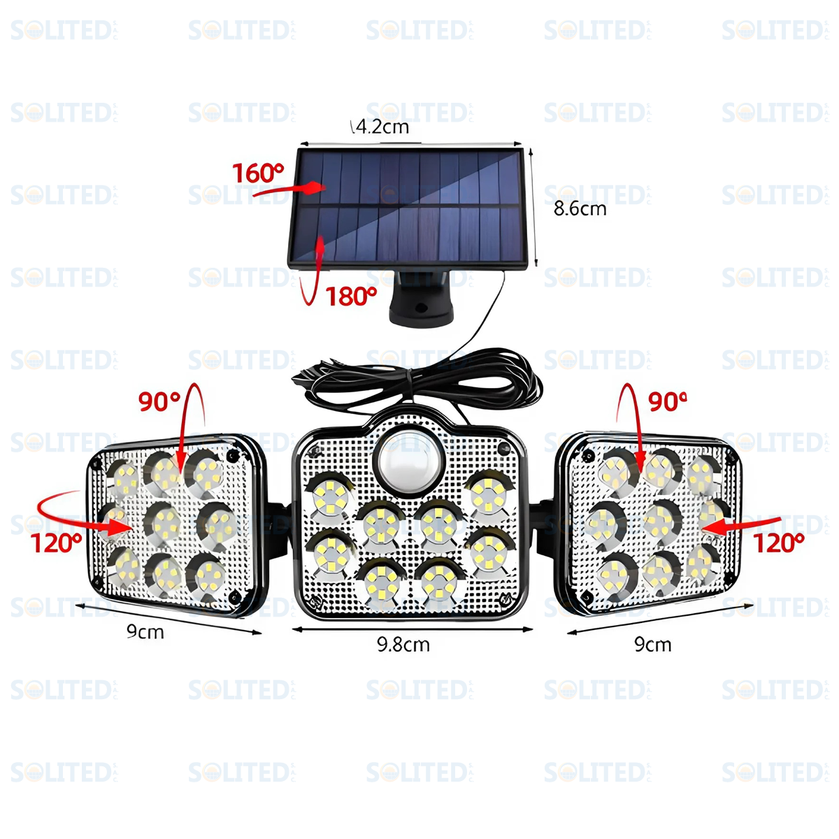 LUZ CAMINO SOLAR CON ANGULO DE HASTA 120°