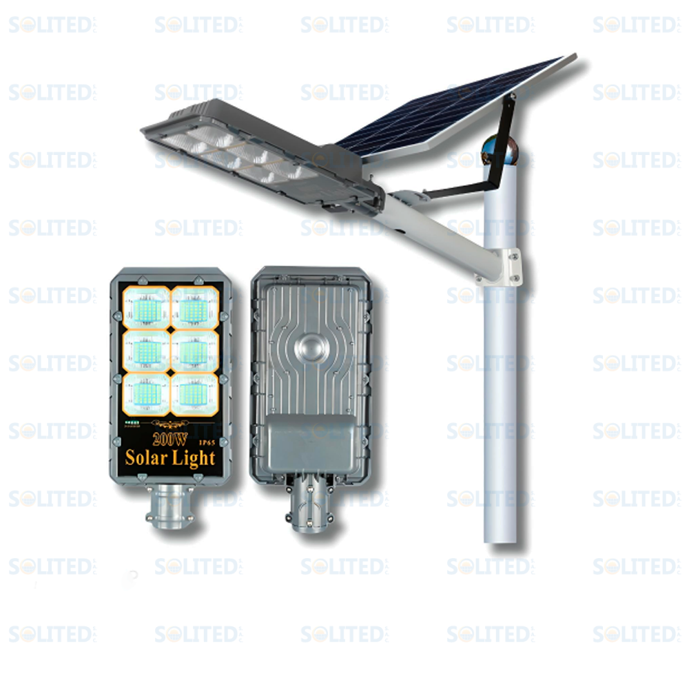 SOLAR LIGHT MODELO M 200W CON PANEL POLICRISTALINO INCORPORADO